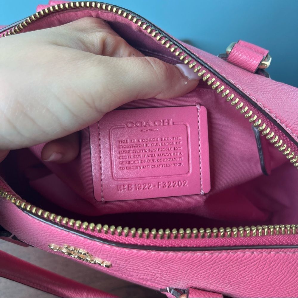 COACH Hot Pink Rowan Bennet Satchel Boston Bag Tote Crossbody Handbag - Picture 11 of 13